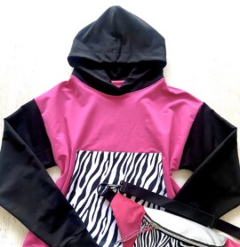 Bluza z kapturem pink zebra